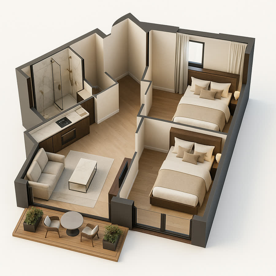 Luxury Modern interior render example