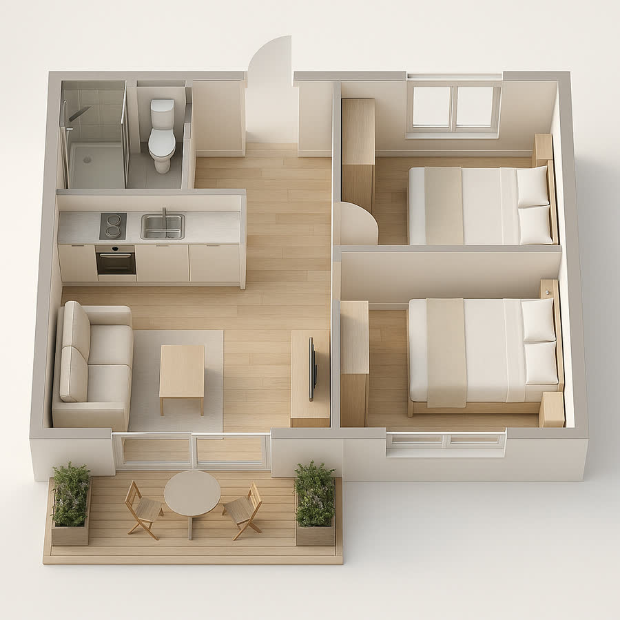Modern Contemporary interior render example