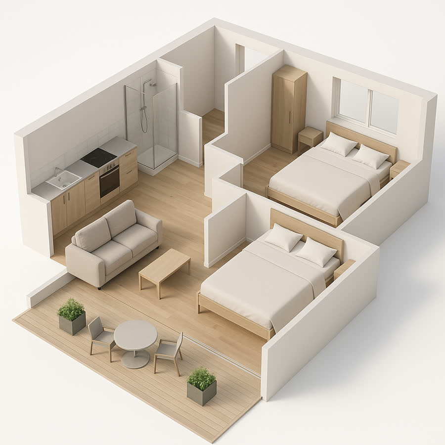 Realistic & Clean interior render example