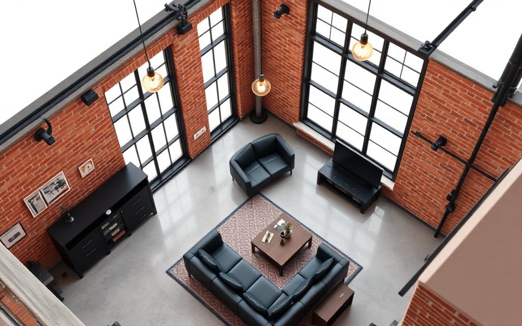 Industrial Loft interior render example