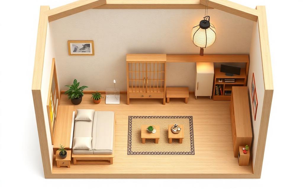 Japandi interior render example