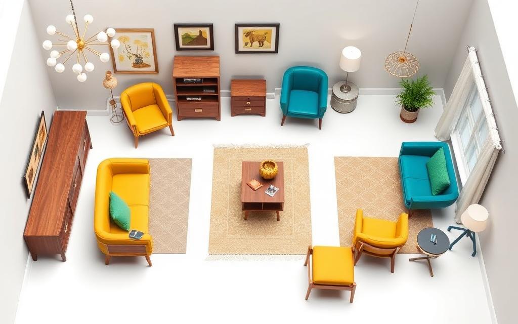 Mid-century Modern interior render example